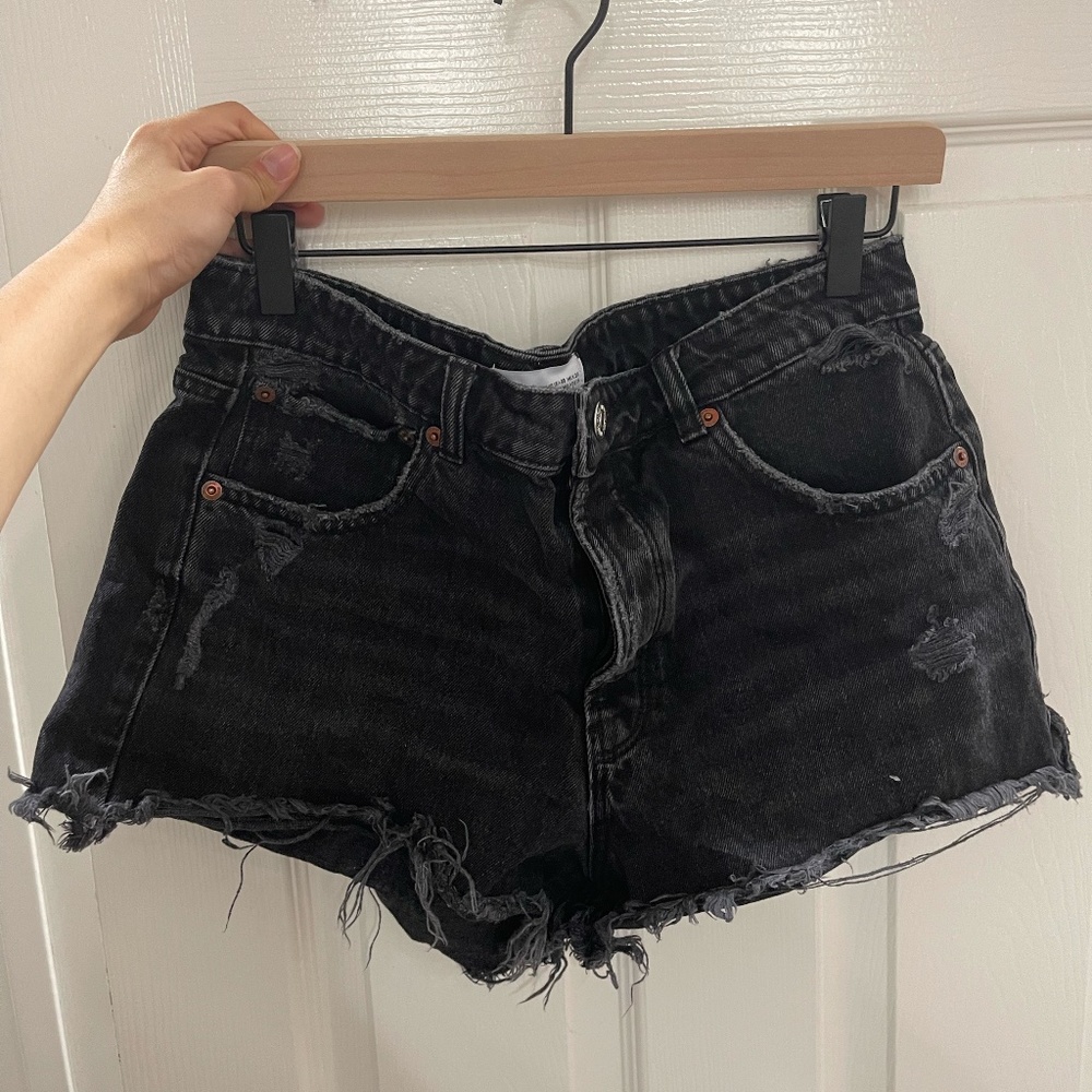 Zara Distressed Denim Shorts